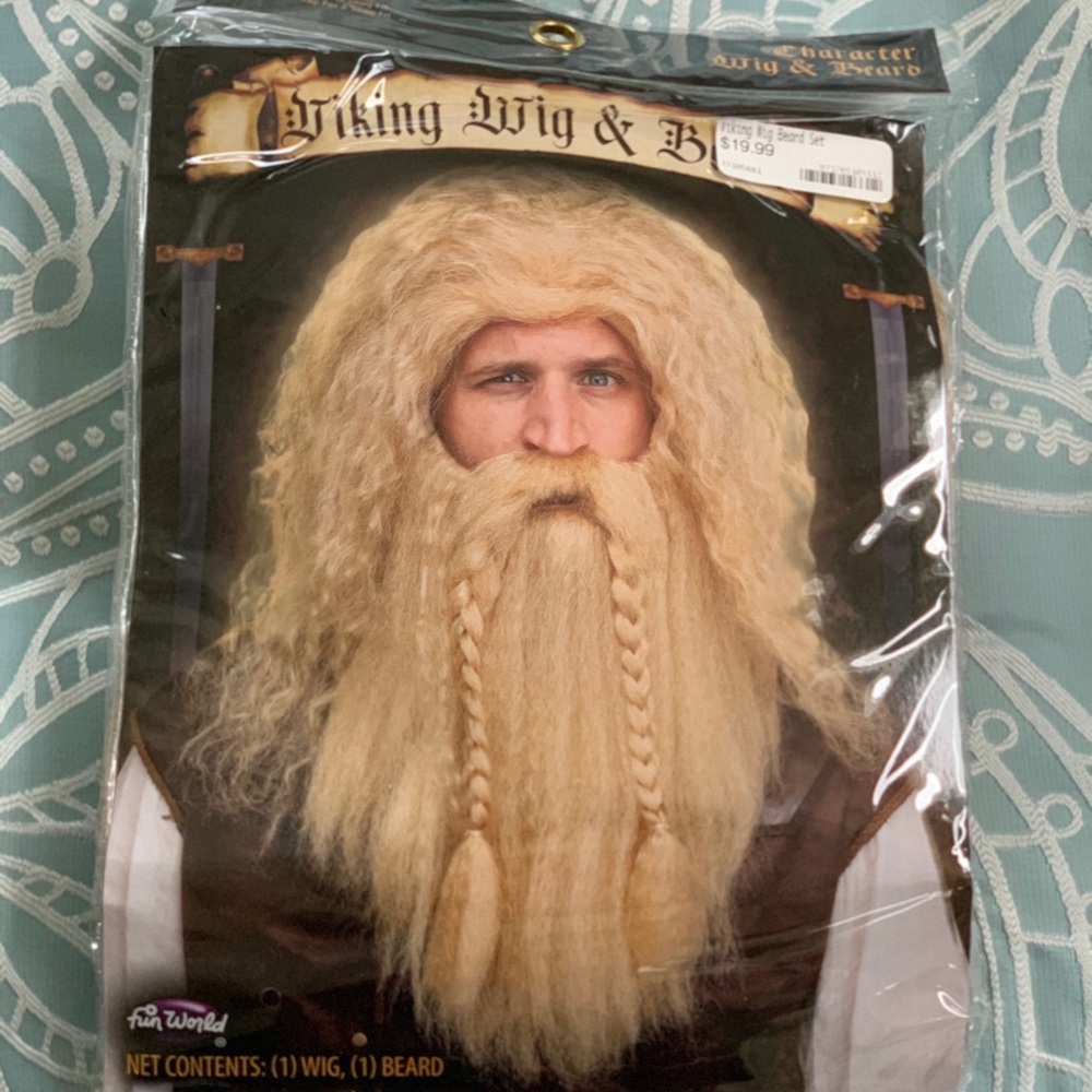 Viking Costume Wig & Beard Blonde